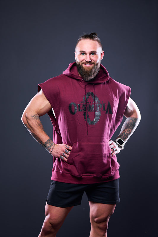 Olympia Sleeveless Hoodie Maroon