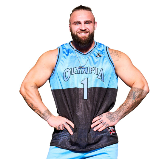 Olympia Basketball Jersey Black & Baby Blue