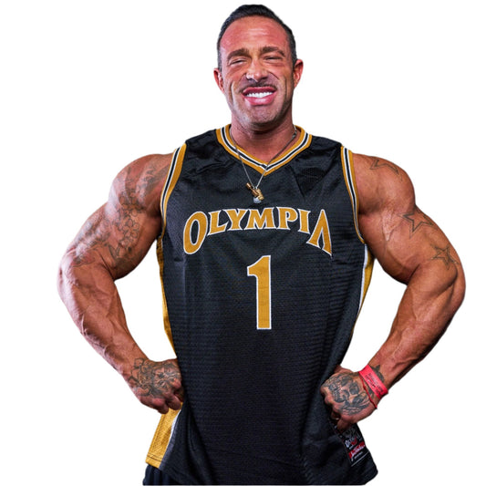 Olympia Basketball Jersey Black & Gold w/ Arched Logo