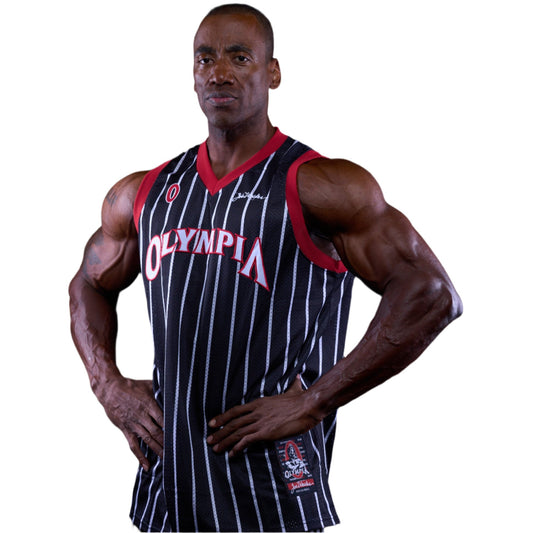 Olympia Basketball Jersey pinstripe Black