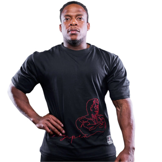 Olympia Premium Embroidered Silhouette Black OS Tee