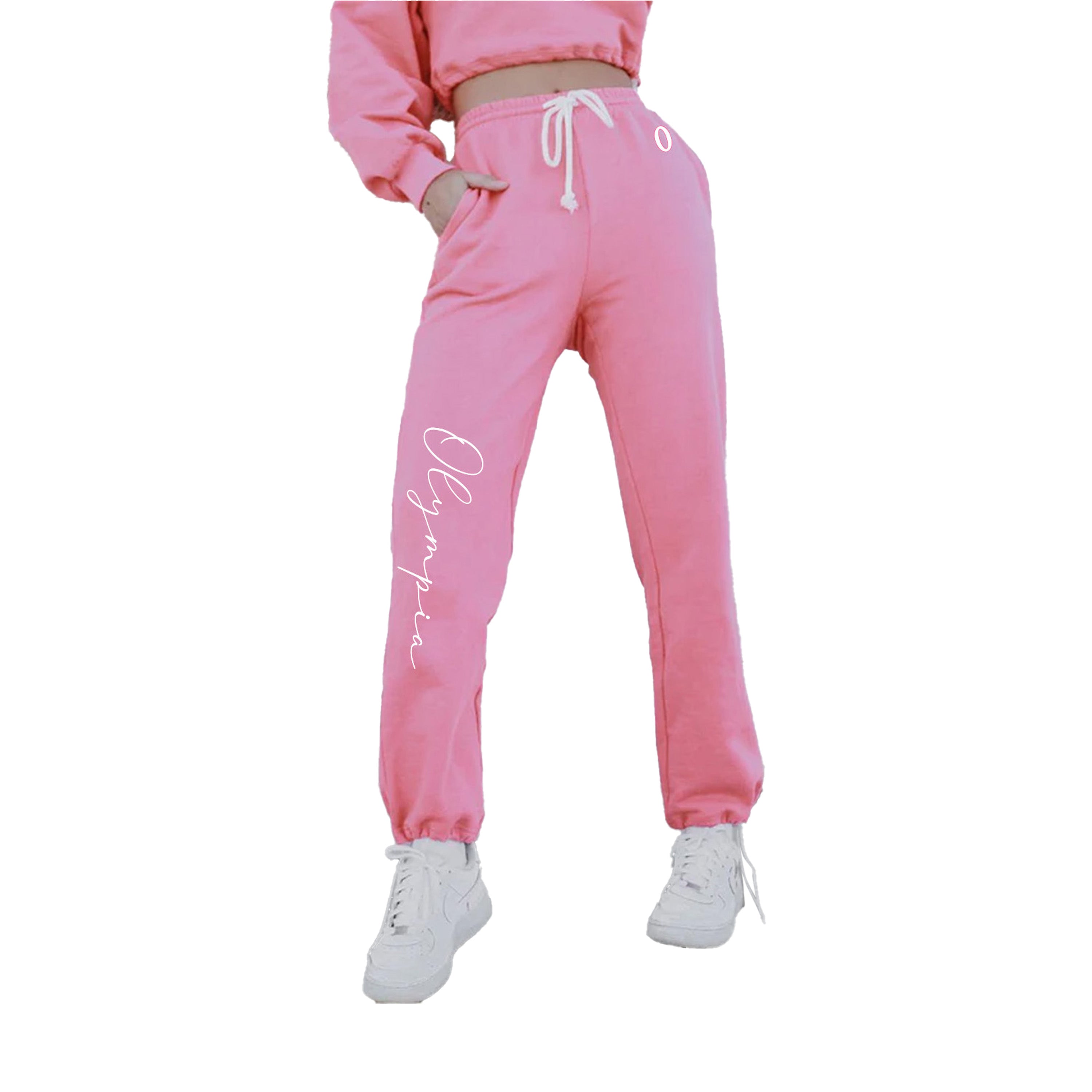 Olympia Embroidered Sweatpants Pink – OlympiaGear