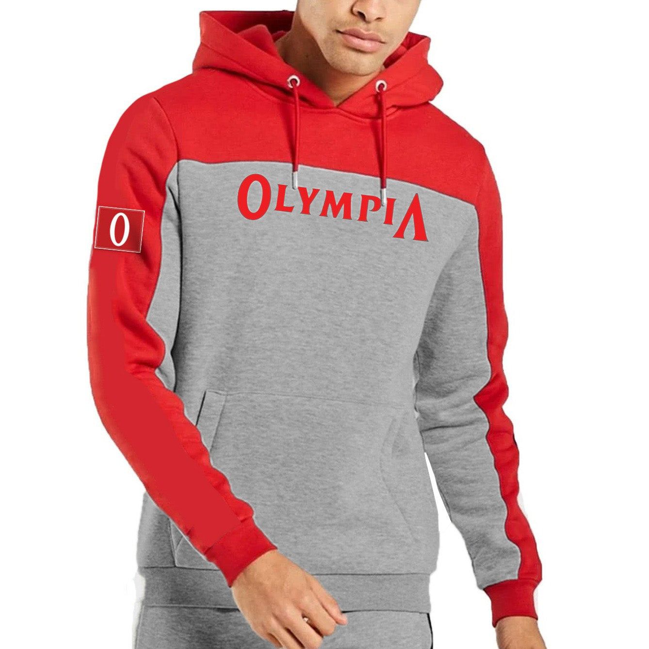 Olympia Pullover Hoodie Red/Gray