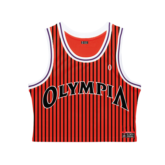 Olympia Crop Basketball Jersey Light Red