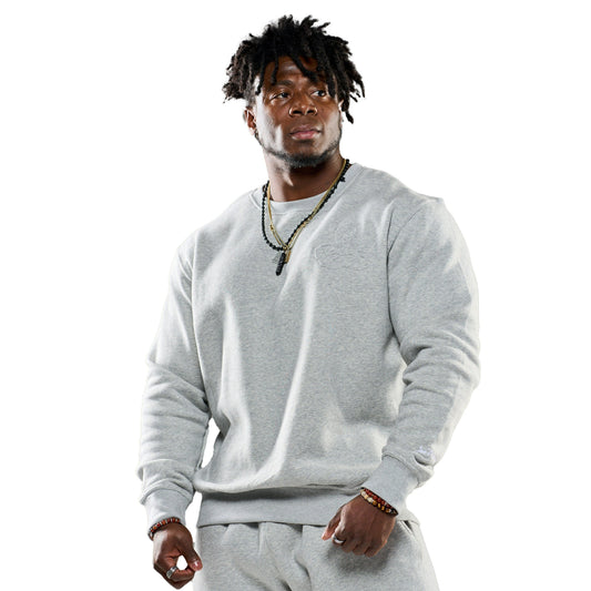 Olympia Crewneck Gray Embossed